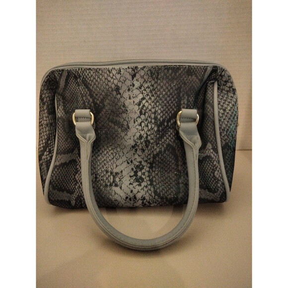 Betsy Johnson snake skin pattern gray silver gold crossbody bag 9"x8" - Picture 7 of 8